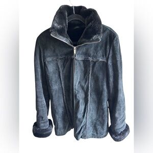 Wilson Leather Maxima, leather suede jacket, black, size medium